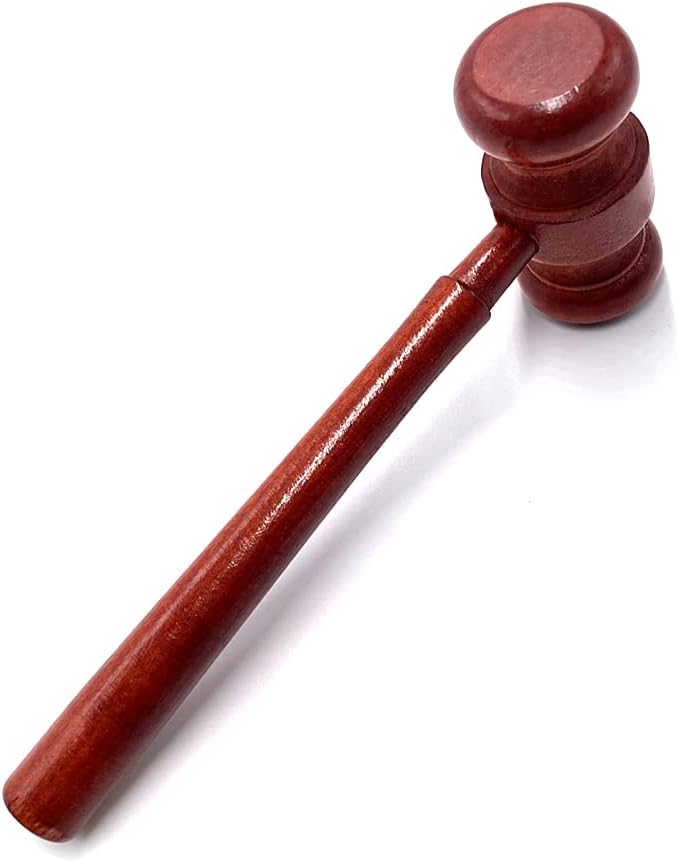 Aliotech Wooden Courtroom Gavel Judge Gavel Costume Accessory Justice Costume Accessories Props for Auction Sale Using Only - Image 1